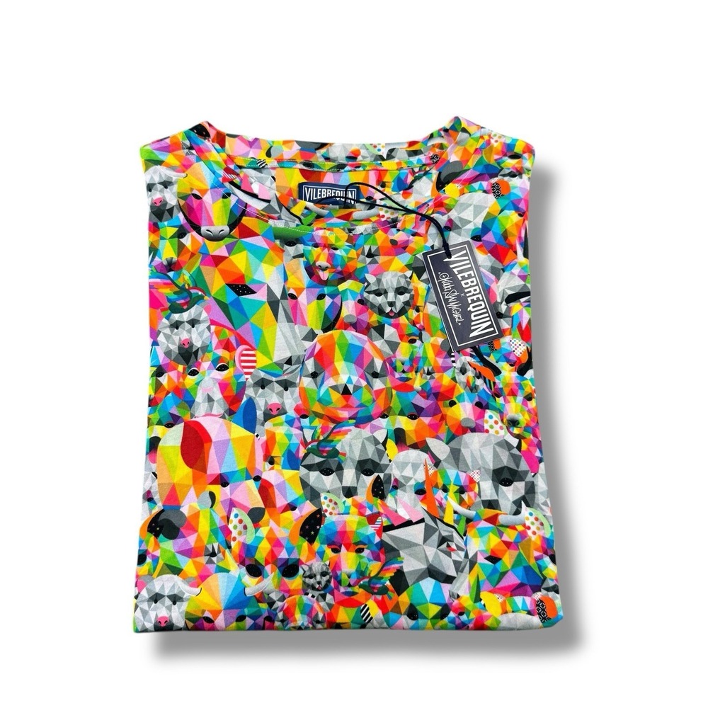 NWT Vilebrequin x Okuda San Miguel Colorful Animals AOP T-Shirt Mens Sz 2XL Rare